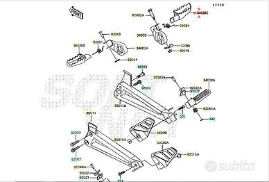Pedana ant Dx Kawasaki KLR600 340281108