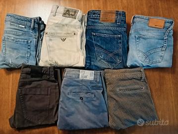 Lotto 4 jeans 3 pantaloni uomo GUESS/ARMANI/DIESEL