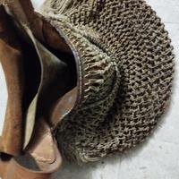 borsa cuoio con rete da caccia 