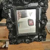specchio in gesso laccato nero