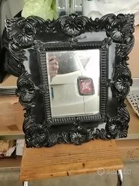 specchio in gesso laccato nero