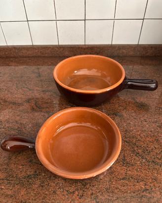 Padellini tegamini in ceramica terracotta
