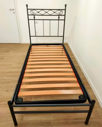 Letto singolo ferro battuto 80x190 + rete a doghe