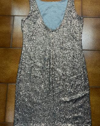 Vestito Only con paillettes color oro/beige tg. S