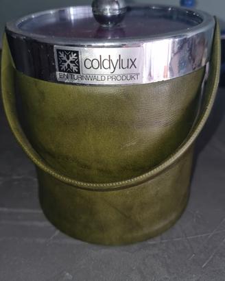 secchiello per ghiaccio vintage in pelle coldylux