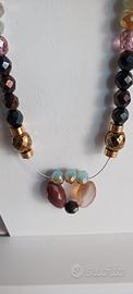 Collana con cavetto e pietre di mezzo cristallo