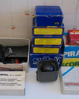 12 ACCESSORI VARI PER ALLARMI VEICOLARI (nuovi)