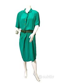 PAOLO TONALI, CHEMISIER VERDE SMERALDO, L, VINTAGE