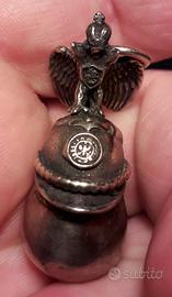 uovo di Faberge'. pendente in argento 