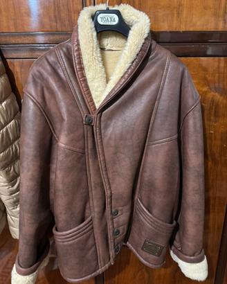 Giacca pelle vintage tg 54