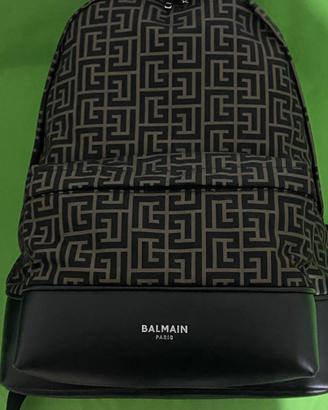 Balmain Zaino in canvas con monogram jacquard