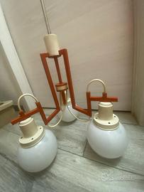 Lampadario vintage anni 70 arancione