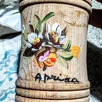 VASETTO DI LEGNO INTARSIATO E DIPINTO A MANO 