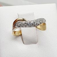 COD.110B.25 ANELLO ORO BIANCO/ORO GIALLO 18K 750