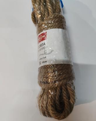 Corda in canapa 8 mm x 15 metri