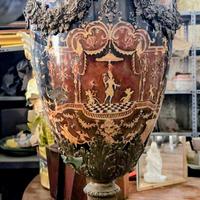 vaso di bronzo e porcellana finissima antico XXV