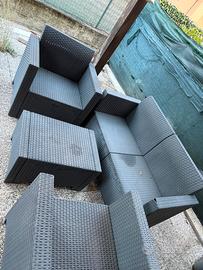 Set sedie giardino effetto Rattan