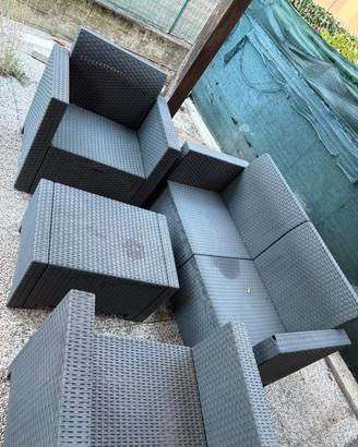 Set sedie giardino effetto Rattan