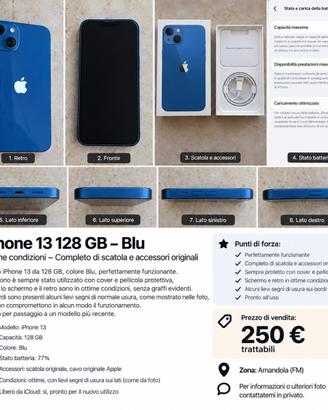 iPhone 13 128 GB Blu