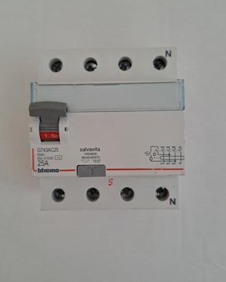 interruttore differenziale 25A