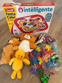 8 giochi lego chiodini peluches legno