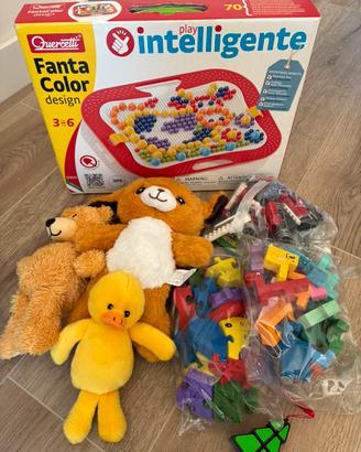 8 giochi lego chiodini peluches legno