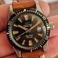 Vintage Technos Sky Diver 30 Jewels - 38mm - Black