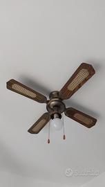 Ventilatore da soffitto vintage con lampada
