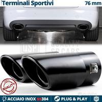 2 TERMINALI di Scarico OVALI Universali Nero 45>74