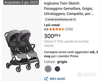 Passeggino Gemellare inglesina