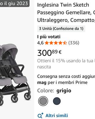 Passeggino Gemellare inglesina