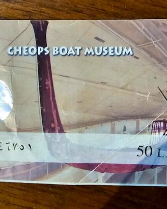 Biglietto ingresso Giza nave di Cheope originale 