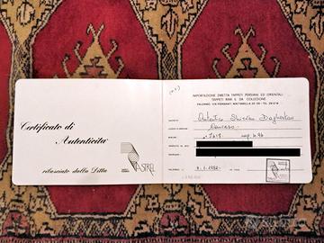 Tappeto pregiato con certificato di autenticità