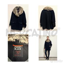 CAPPOTTO D PENNY BLACK NERO VELLUTO DOPPIA MANICA