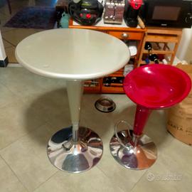 Tavololino rotondo in Acciaio e ABS regolabile