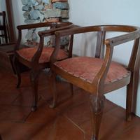 Coppia poltroncine in legno