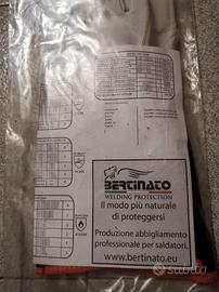 grembiule in pelle x saldatore nuovi e guanti 