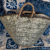 Borsa paglia e paillettes