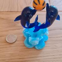 Coppia di delfini in vetro di Murano
