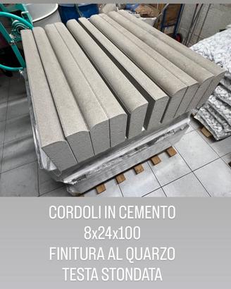 CORDOLI IN CEMENTO 8x24x100 BANCALE 40 PZ