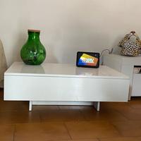 Tavolino e mobile tv bianco lucido anche separati