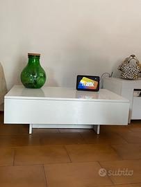 Tavolino e mobile tv bianco lucido anche separati