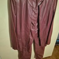 Tailleur Conbipel vera pelle bordeaux taglia 42