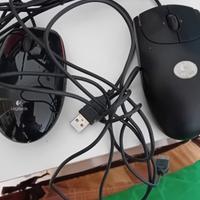 2 mouse Logitech cavo lungo