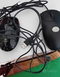 2 mouse Logitech cavo lungo