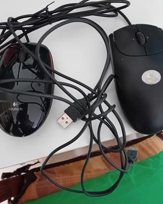 2 mouse Logitech cavo lungo