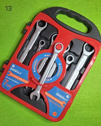 Set chiavi combinate a cricchetto per bulloni 7 se