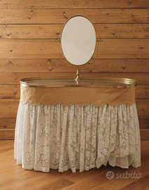 TOILETTA DA CAMERA CON SPECCHIERA IN OTTONE