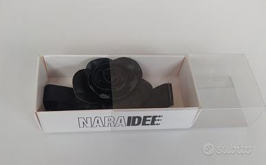 Nara idee - crocker in similpelle con fiore nero