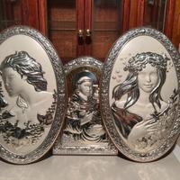 Tris quadretti in argento religiosi da collezione